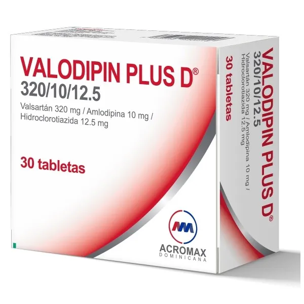 Valodipin Plus D 320/10/12.5mg 30 Tabletas