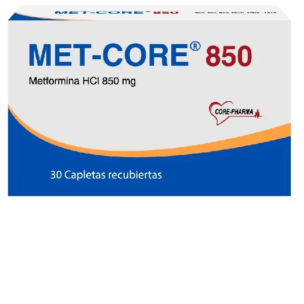 Metcore 850mg 30 Capletas