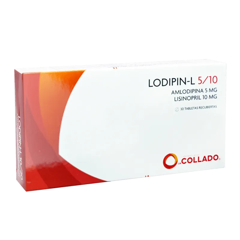 Lodipin-L 5/10mg, Caja de 30 Tabletas Recubiertas