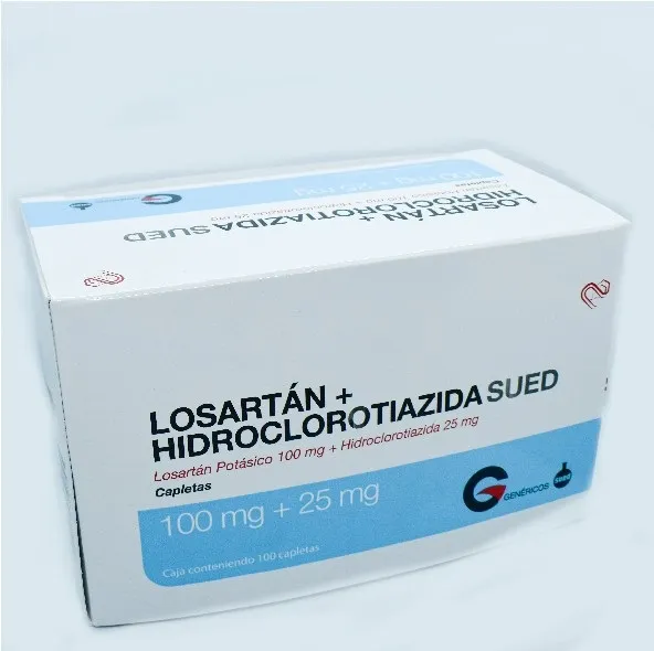 Losartan H 100/25mg Sued, 100 Tabletas