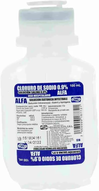 Solucion Salina 0.9% 100ml. Alfa