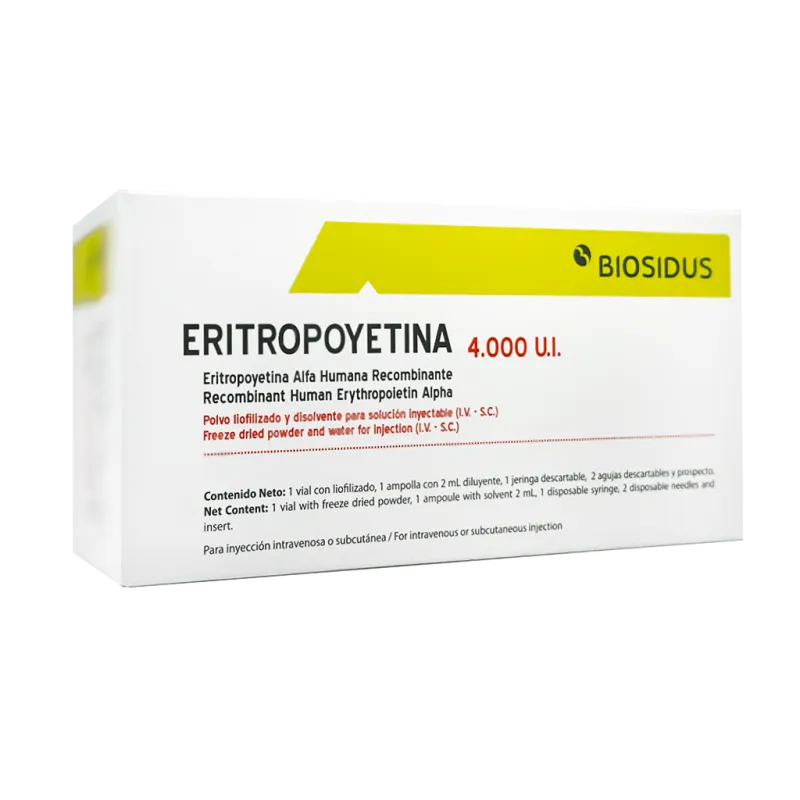Eritropoyetina Biosidus 4000 ui/2 ml Caja x 1amp
