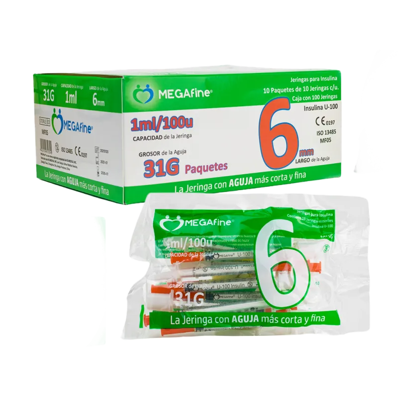 Jeringa/Insul 6mm x 31g 1ml Fdas 10 Und.megafine
