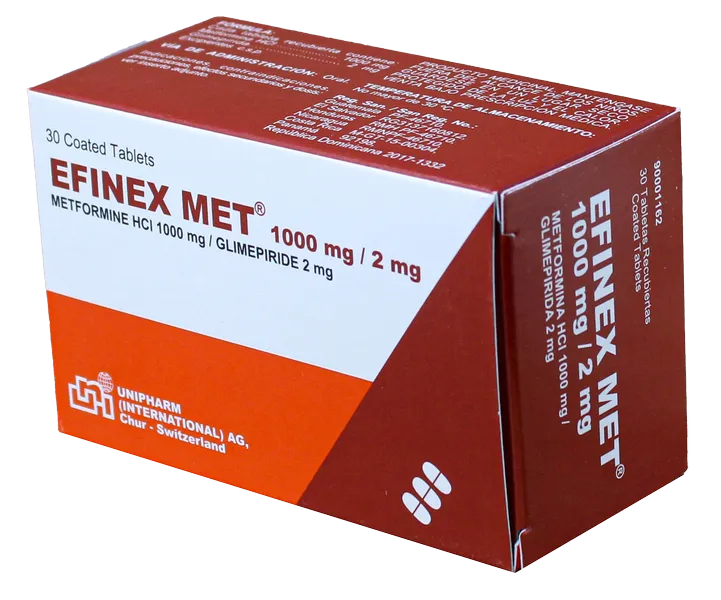 Efinex Met 1000/2mg x 30'S