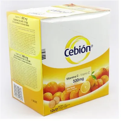 Cebion Mandarina 500mg 12 Tabletas C/S Cadas Sobre 10