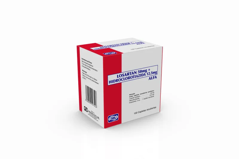 Losartan + Hidroclorotiazida Alfa 50/12.5 mg