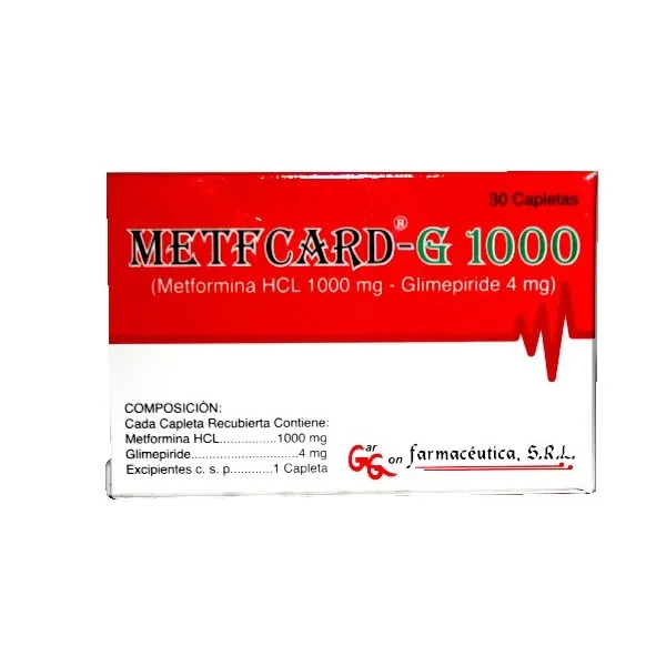 Metfcard g 1000/4mg 30 Capletas