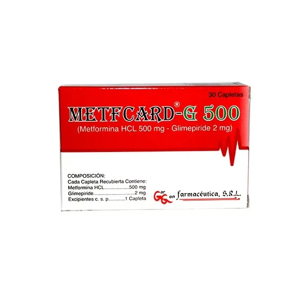 Metfcard g 500/2mg 30 Capletas